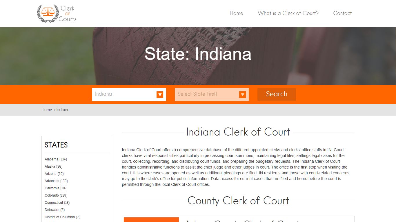 Find Indiana Clerk of Courts – County Clerk of Courts in IN